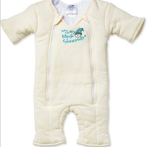Baby Merlin's Cotton Magic Sleepsuit, Size S, 3-6 months (12-18 lbs) Color Cream